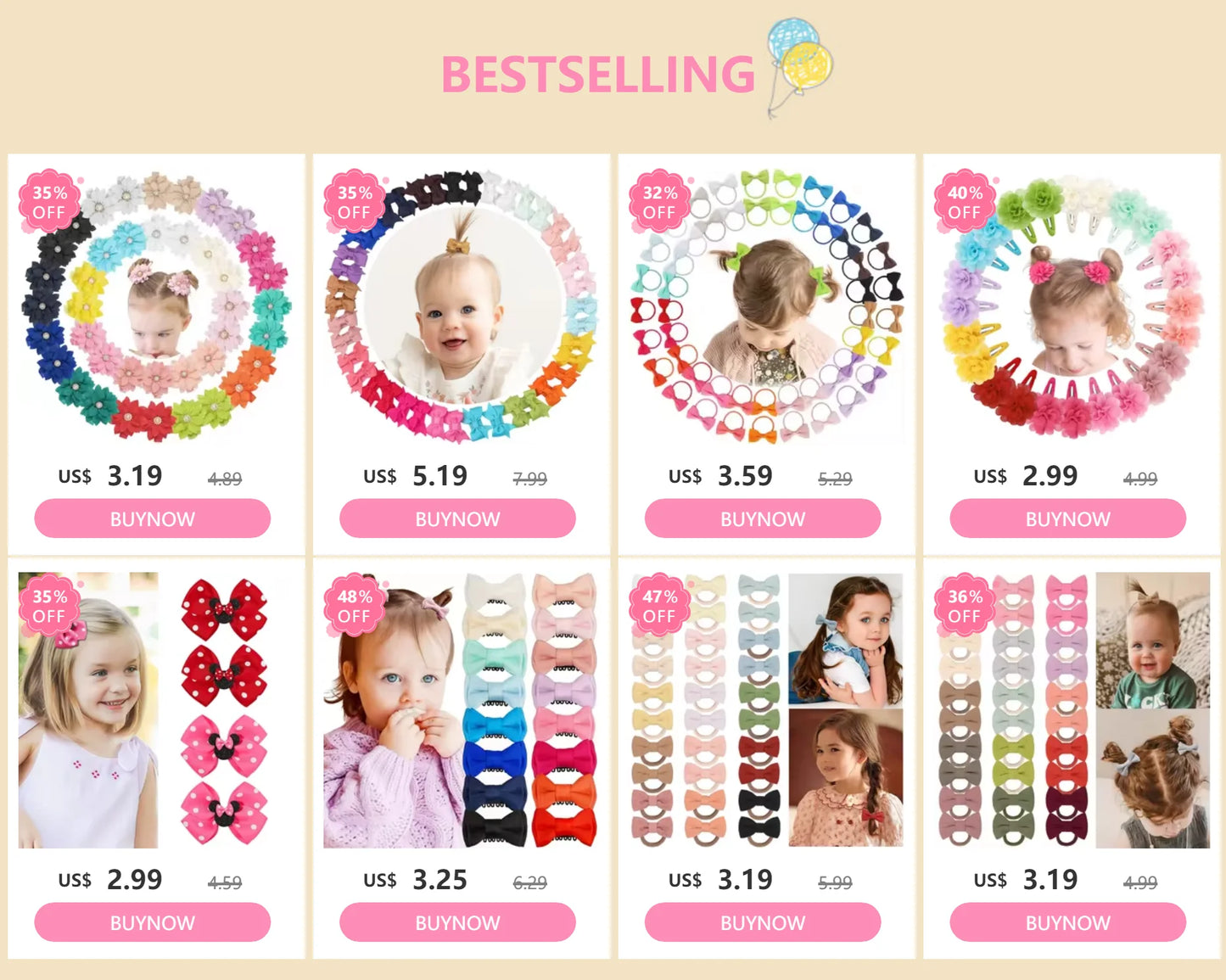 6Pcs Cute chiffon flower Anti slip bangs hair clip princess hair accessory suitable for girls daily use a choice as a gift