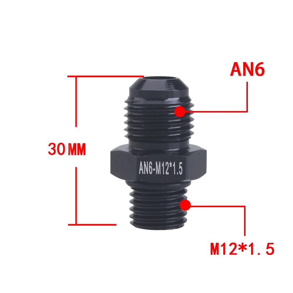 Universal AN6 AN8 AN10 To AN To M14/M16/M18x1.5 Thread Straight Fuel Oil Air Hose Fitting Male Adapter Car Auto Accessories