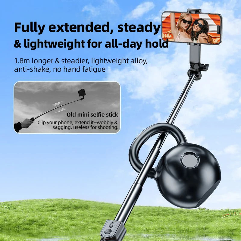 Retractable Selfie Stick 70-Inch And Tripod  Dual Handheld And Freestanding Design Wireless Remote Shutter 360 Degree Rotation And Multi-Angle Adjustment Stable