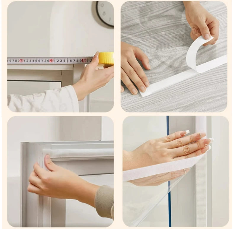 Clear Insulated Window Curtain, Windproof Winter Window Cover