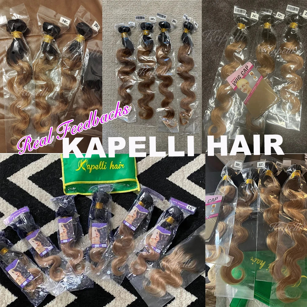 Honey Blonde Body Wave Human Hair Bundles - 100% Remy Extensions