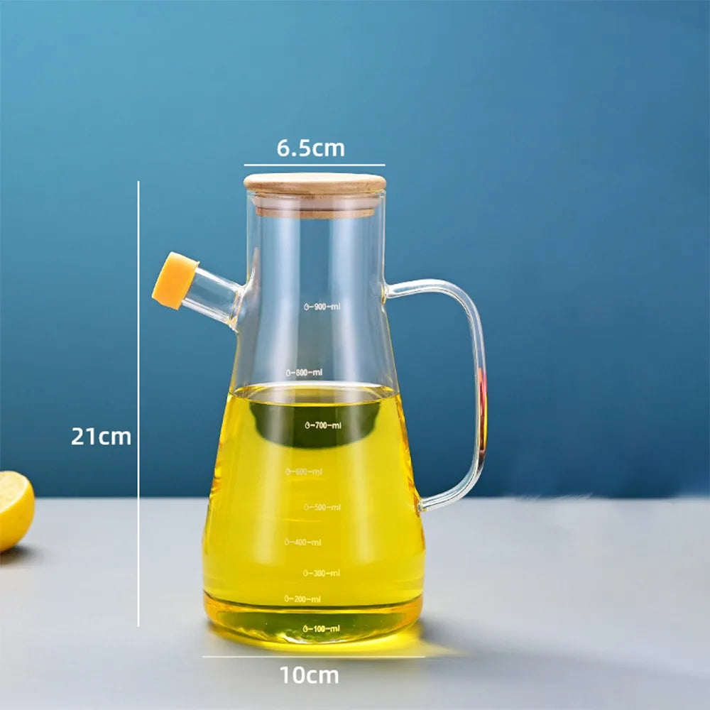 Large Glass Oil Pot with Lid - 900ml or 1000ml Oil Dispenser - photo 7
