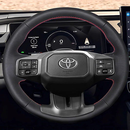 For Toyota RAV4 2026 Hand Stitched Steering Wheel Cover Braid Leather Cover Renovation Accessory