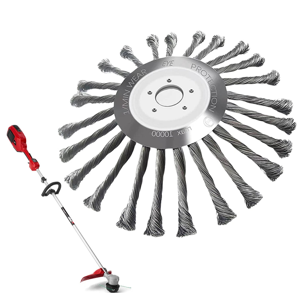 4/5/10Inch Weed Brush Cutter Head Lawn Mower Universal Grass Trimmer Head Steel Wire Wheel Brush Disc Garden Trimmer Head Weed