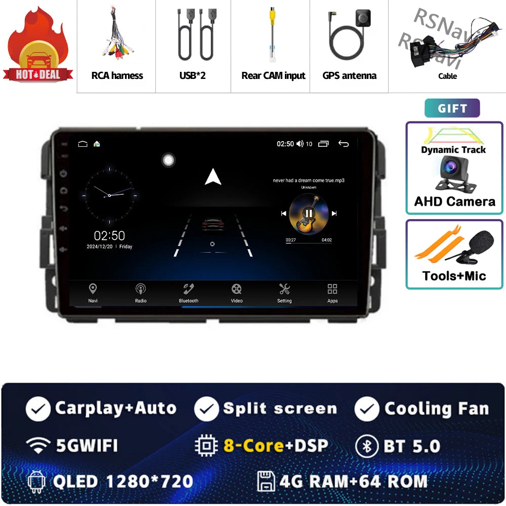 Android 16 Carplay Car Radio for Chevrolet Silverado Impala GMC Yukon Acadia Sierra Multimedia Video Player Navigation Stereo BT