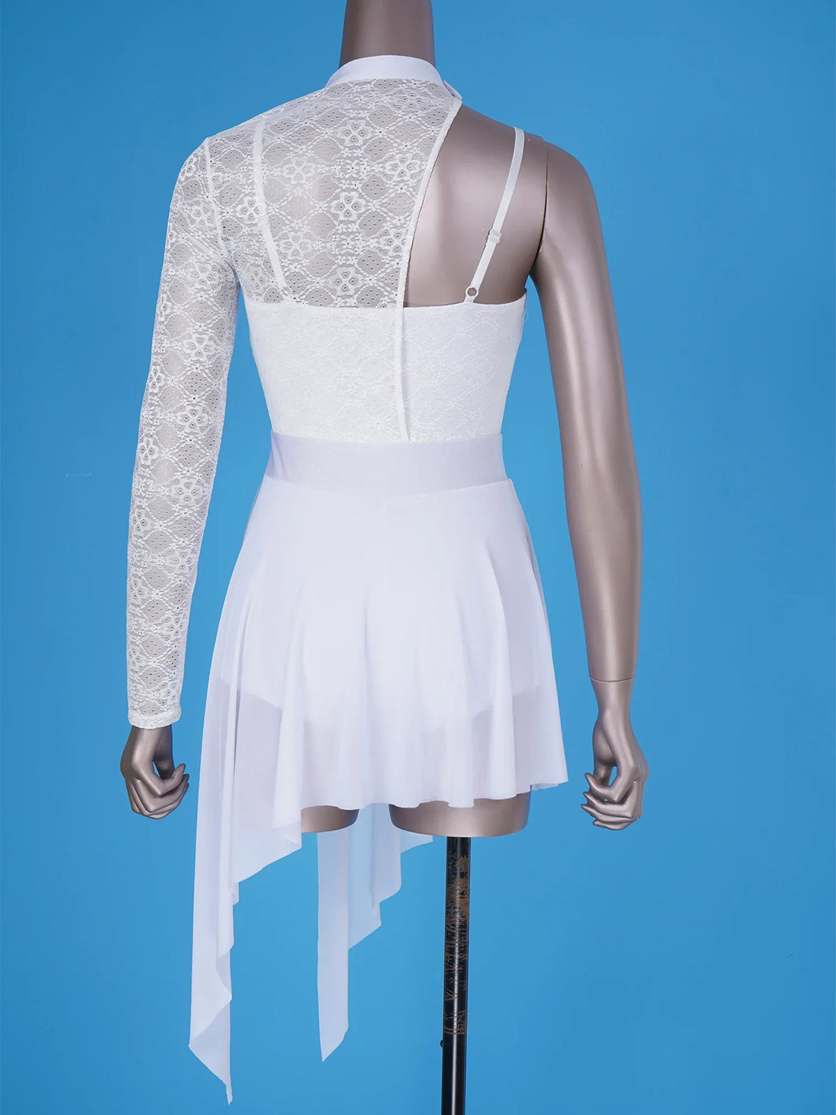 Women's one-shoulder lace lyrical dance dress