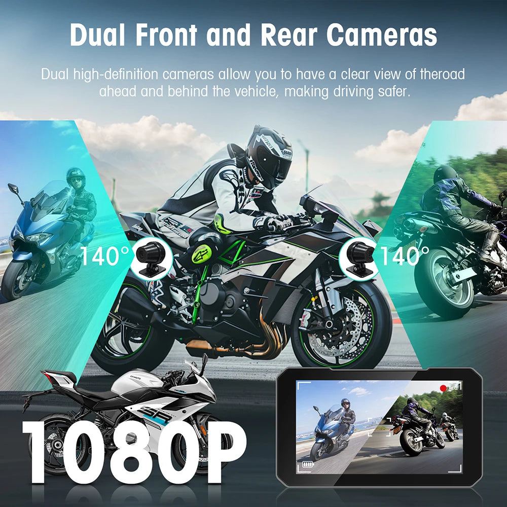 5" IP67 Waterproof Motorcycle Navigator with Wireless CarPlay & Android Auto