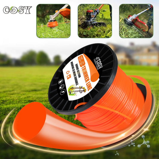 1LB 2.4/2.7/3.0/4.0mm Mowing Nylon Grass Trimmer Rope Brush Cutter Strimmer Line Orange Round Brushcutter Trimmer Cord Line Wire
