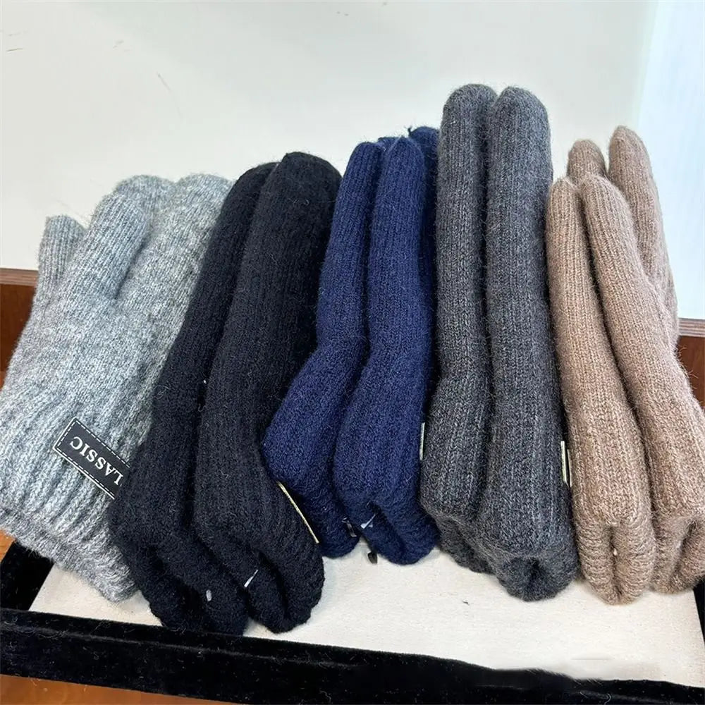 Unisex Fleece Lined Knit Gloves - Windproof Winter Driving Gloves - photo 2