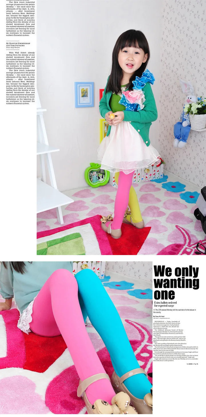 Candy Color Stretch Tights for Girls & Women — Soft Footed Dance Pantyhose