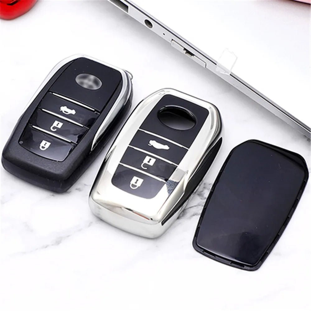 TPU Car Smart 3/4 Button Key Cover Case Bag Shell Holder for Toyota Avalon CHR C-HR Camry Corolla Prius Prado RAV4 Protector