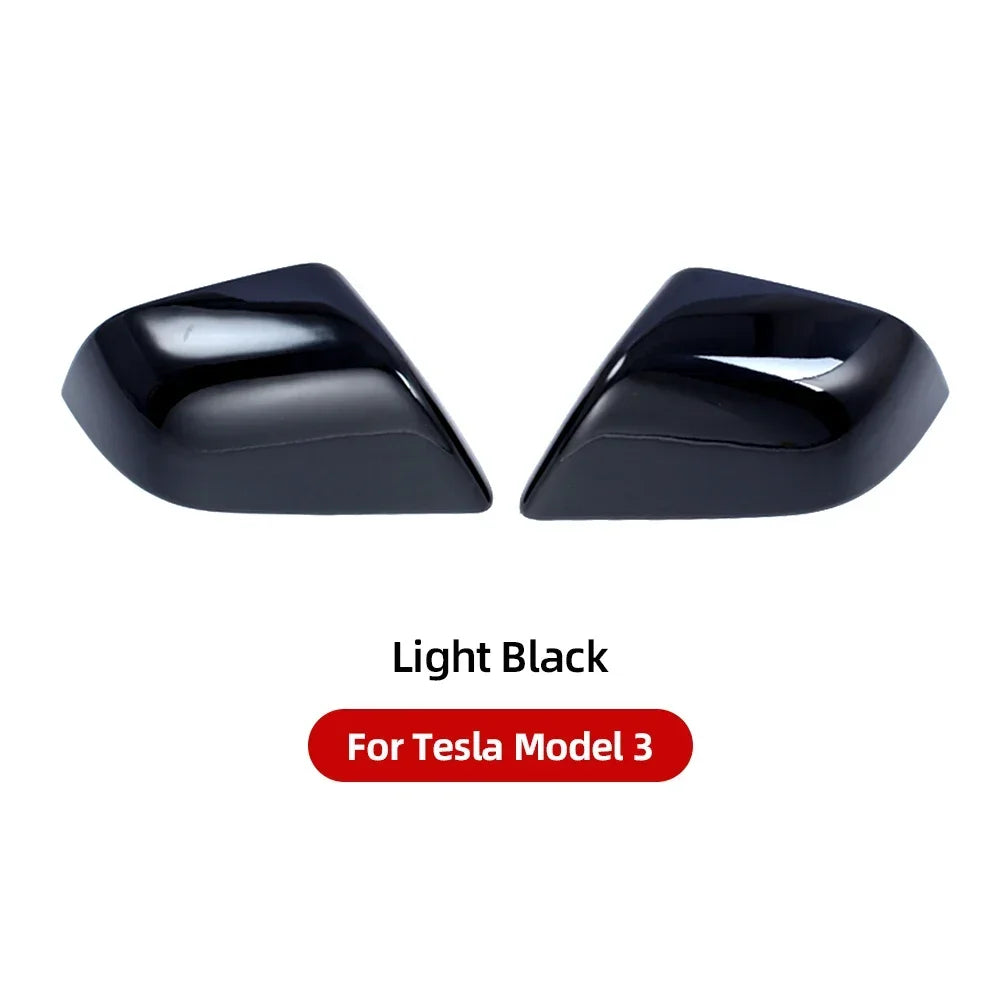 2PCS Car ABS Paste Side Door Mirror Cover For Tesla Model 3 Model Y 2021-2023 Auto Exterior Accessories Sides Rearview Cover