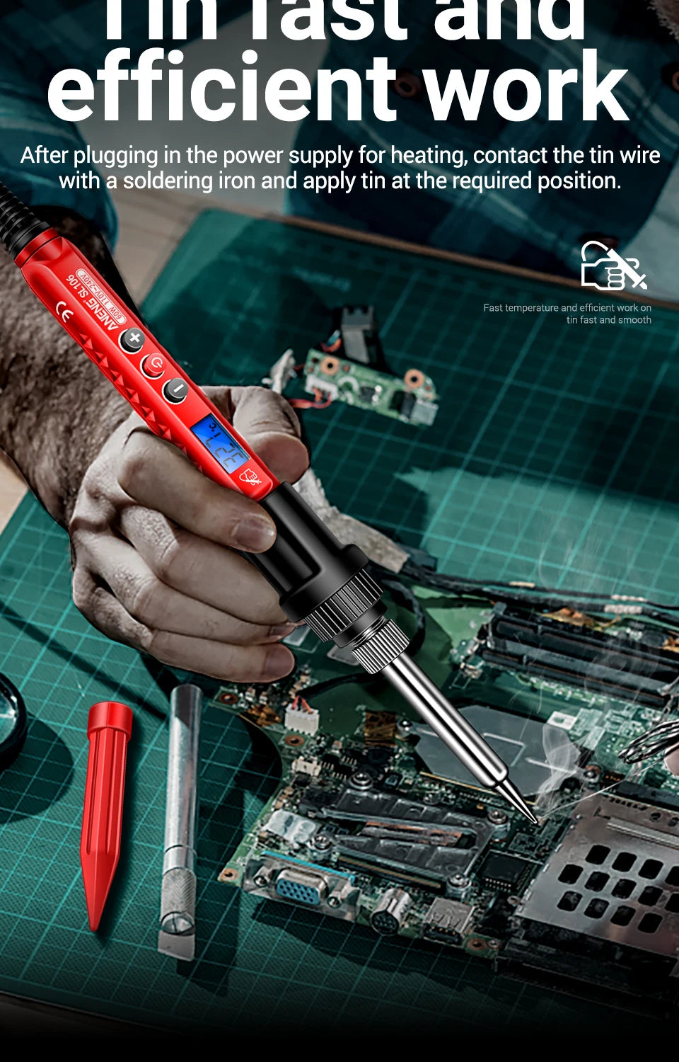 ANENG SL106 Electric Soldering Iron 110V/220V Adjustable Temperature Welding Solder US/EU Plug Professional Welding Tool