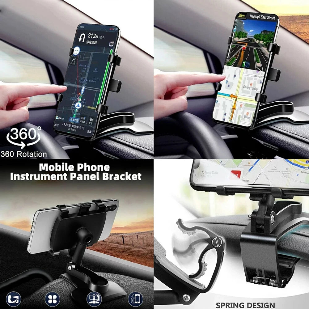 NEW Universal Car Phone Holder Portable 360°Degree Rotatable High Quality Multi-function Car Smartphone Mobile Phone Holder Clip