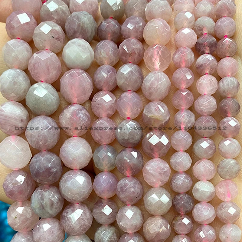 Natural Gem Stone Faceted Round Red Garnet Loose Spacer Beads for Jewelry Making Diy Earrings Bracelets Charms Accessories