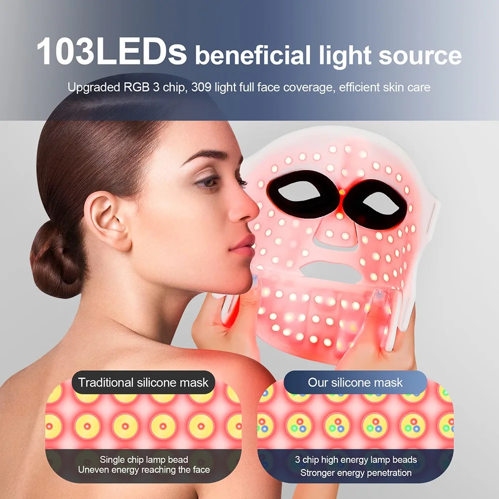 Silicone LED Face & Neck Mask – 7-Color Photon Light Therapy