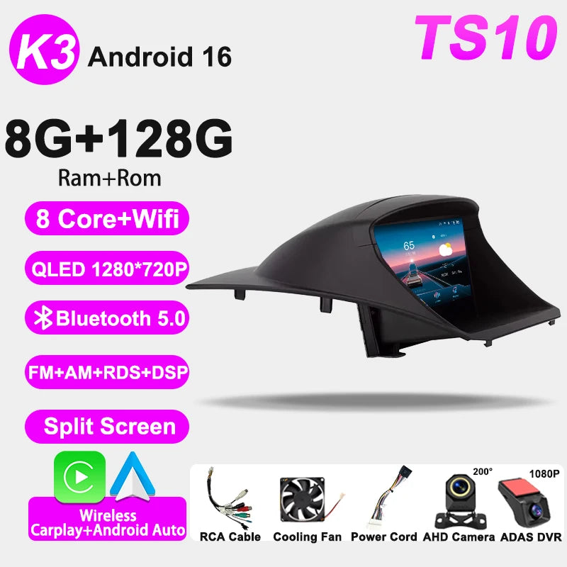 Car Radio Android 16 8 Core For Ford Fiesta MK6 MK7 2009-2017 GPS Navigation Smart Car Systems Wireless CarPlay Auto BT FM RDS