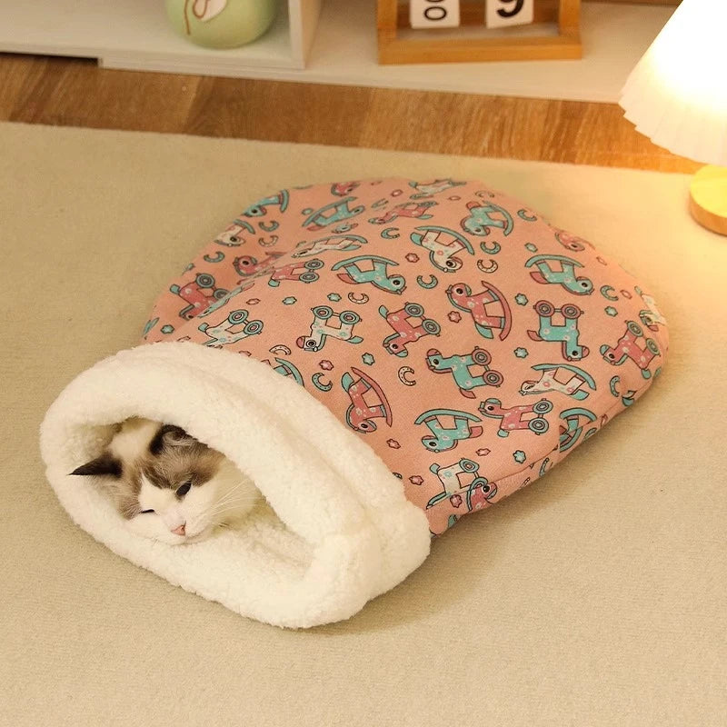 Plush Pet Sleeping Bag - Warm Burrow Nest for Kittens and Cats - photo 10