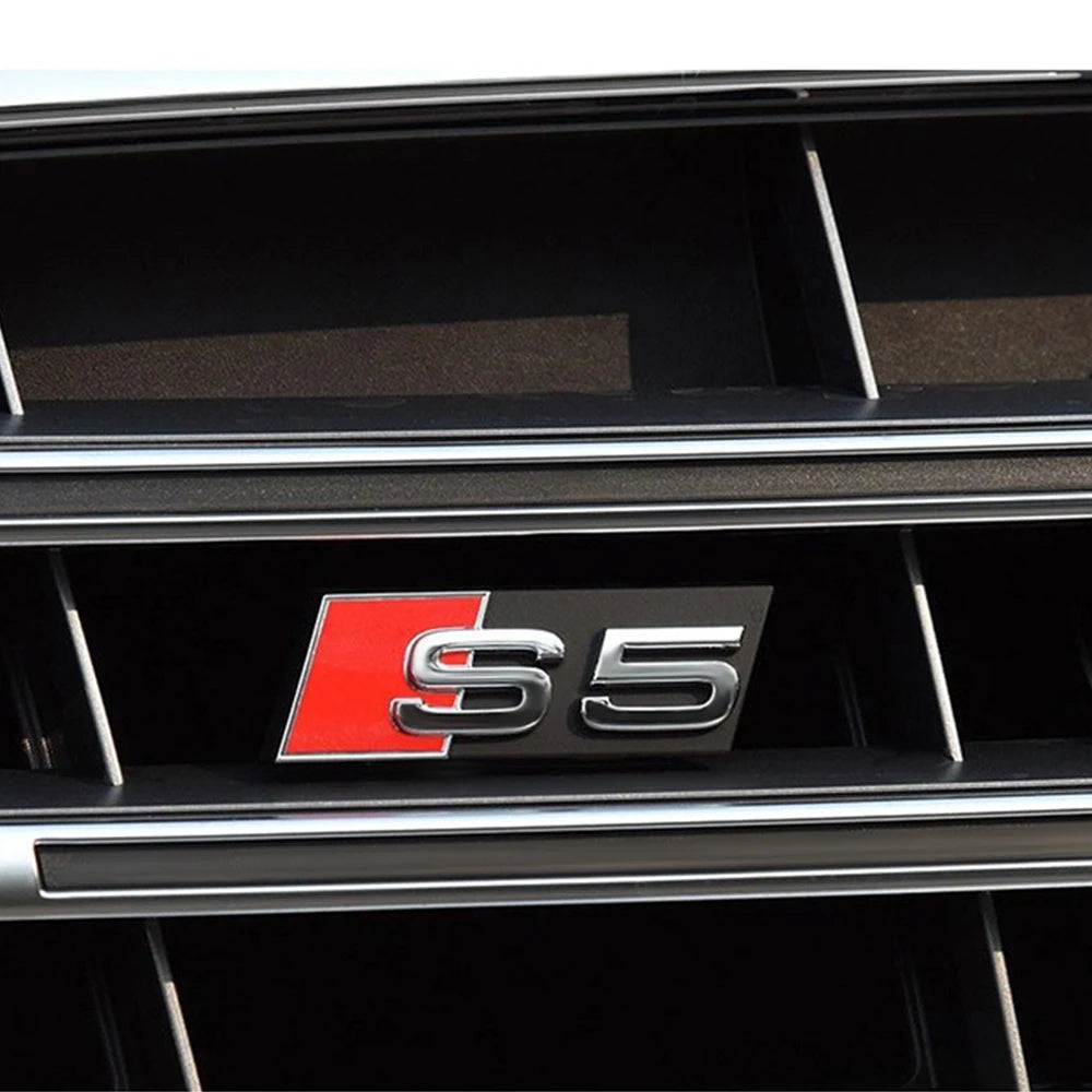 1pc ABS Car Styling Grill Front Hood Badge Grille Emblem Buckle Decoration For Audi S3 S4 S5 S6 S7 Logo Sticker Auto Accessories