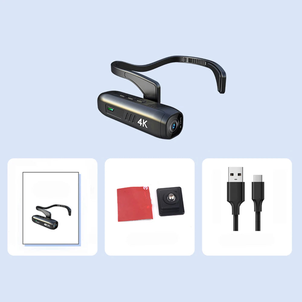 4K Head-Mounted Camera — WiFi Anti-Shake 120° Wearable Camcorder