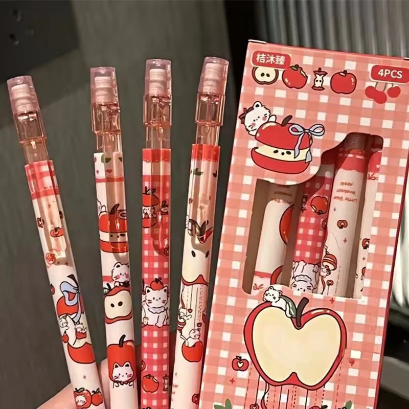 4Pcs 0.5mm Mechanical Pencils with Eraser Smooth Writing Erasable Press Automatic Pencil School Office Supply Student Stationery