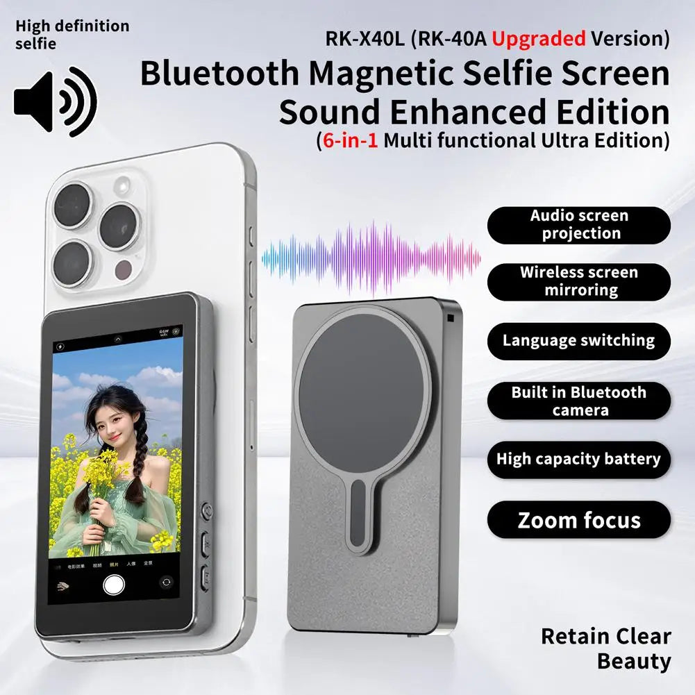 Magnetic Cell Phone Vlog Self Timer Monitor Screen Using Rear Camera Monitor For Live Streaming Creating Content Self-Timer