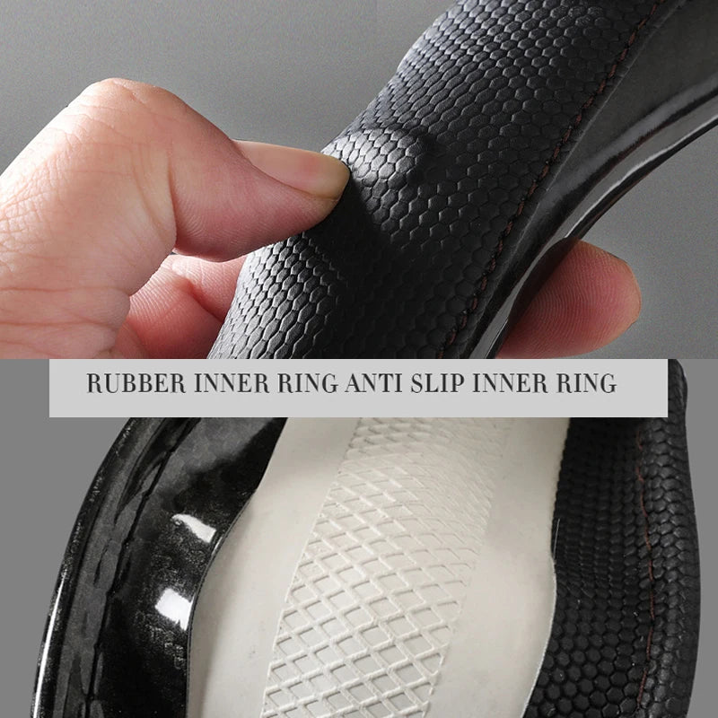 Car Truck PU Leather Embossed Steering Wheel Cover Steering-Wheel For Auto Diameters 36 38 40 42 45 47 50CM 7 Sizes to Choose