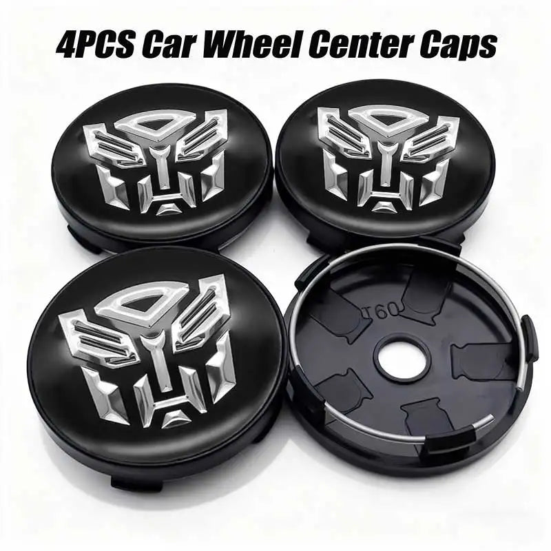 4pcs 56mm 60mm Autobot Emblem Car Wheel Center Cover Sticker Universal Rim Hub Caps For AUDI HONDA NISSAN KIA VW