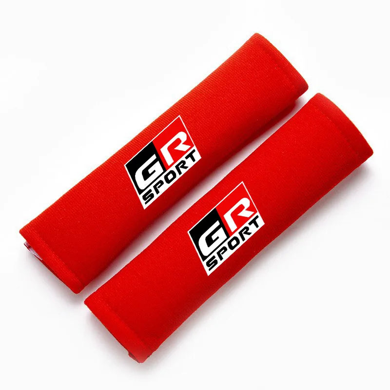 Car Safety Belt Cover Shoulder Pad For Toyota GR Sport Gazoo Racing Yaris 86 Corolla Hilux Supra C-HR Accessories Decoration