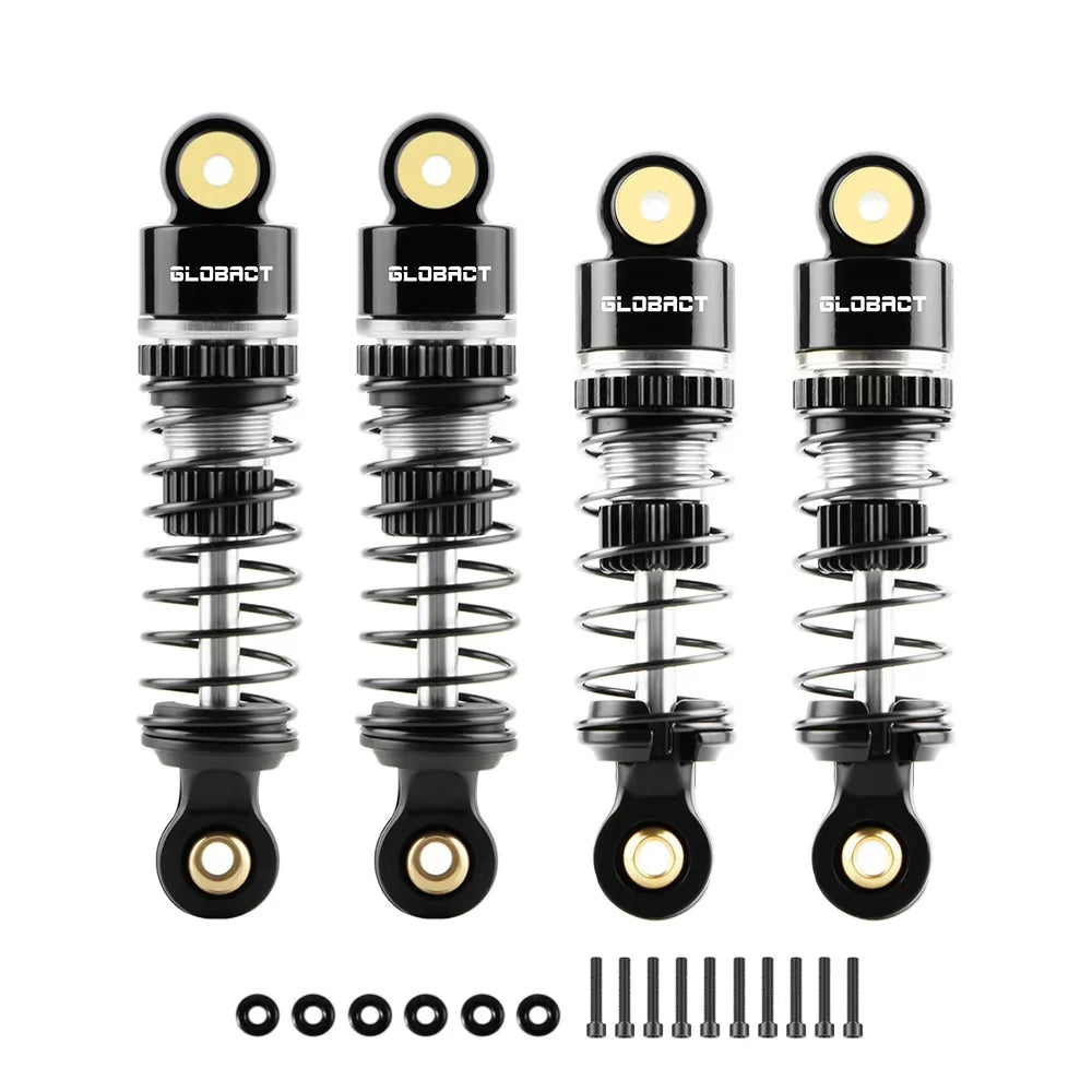 GLOBACT Aluminum F&R Oil Shock Absorber RC Damper for LOSI Micro-B Micro-T 1/24 1/28 RC Race Buggy Upgrade Part (Black Brown)