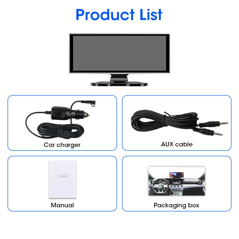 4K Dual-Lens Dash Cam with CarPlay & Android Auto