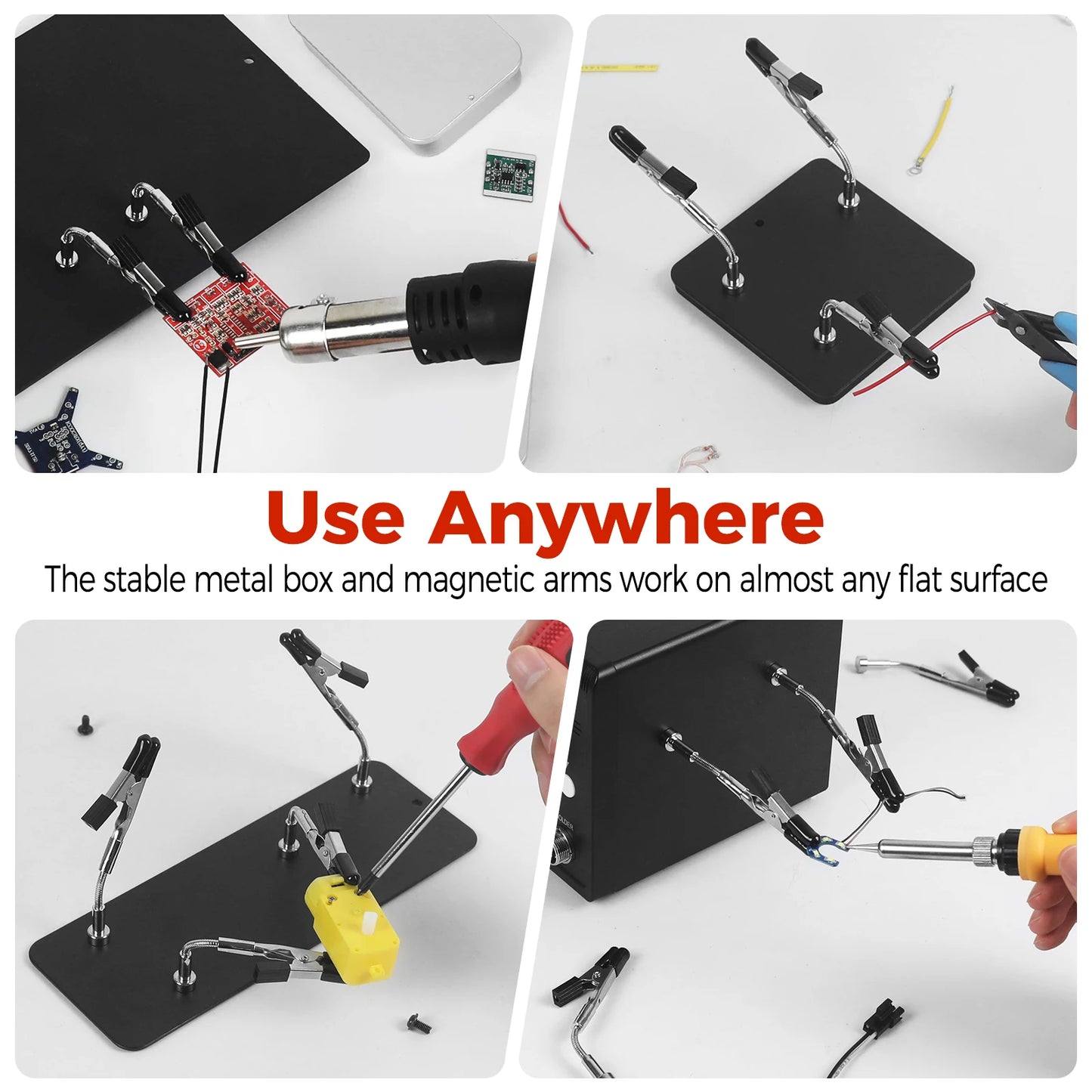Toolour Magnetic Helping Hands Soldering Tool Press Adjust Distance PCB Clip Solder Wire Holder for Soldering/Electronics Repair
