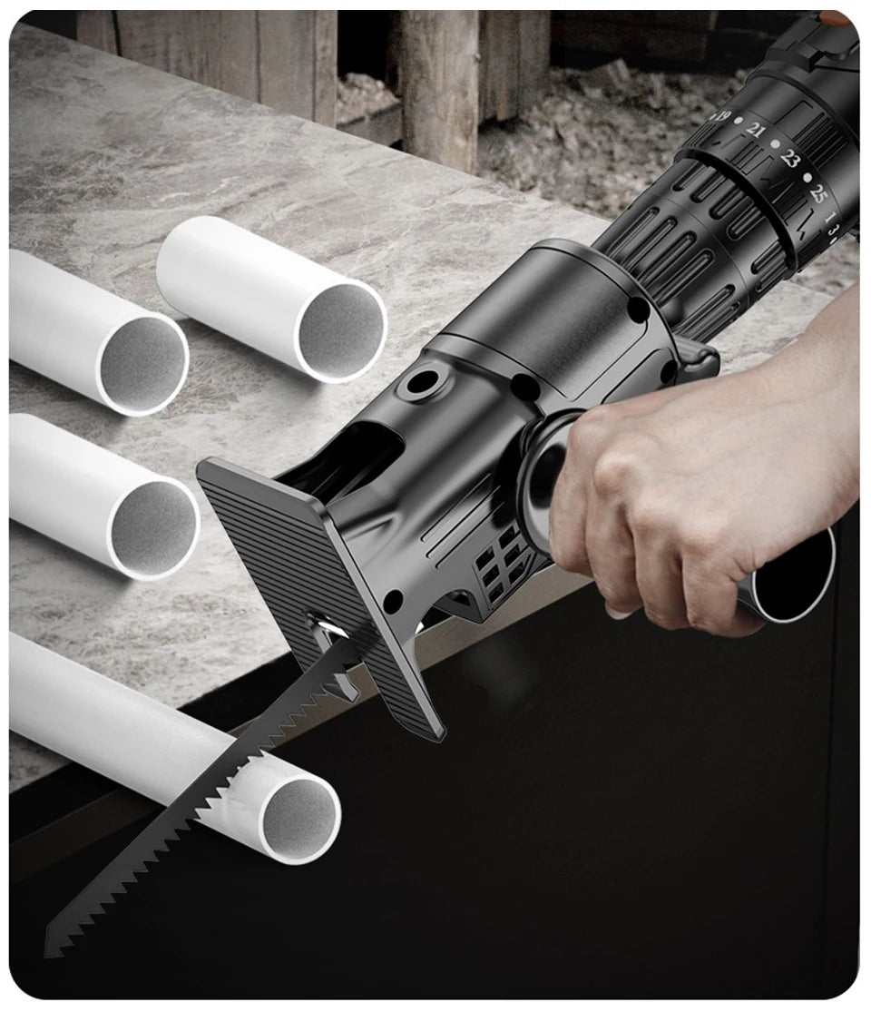 Portable Reciprocating Saw Adapter ,Electric Drill To Electric Saw for Wood Metal Cutting Tool with Saw Blade