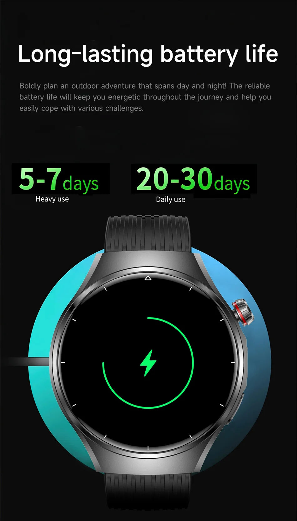 2026 G6 Max Smartwatch – 1000mAh Battery, Bluetooth Call, GPS Tracking & LED Flashlight | Men