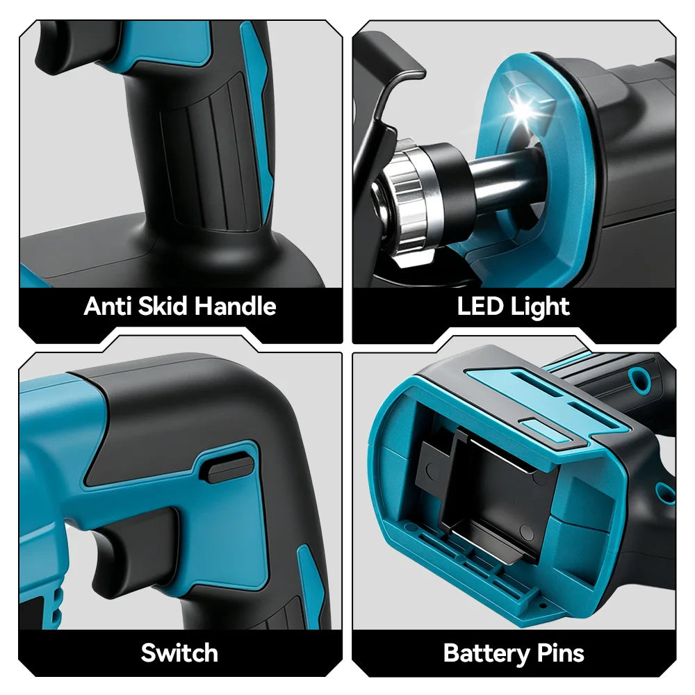 ONEVAN 3000W Cordless Reciprocating Saw Adjustable Speed Chainsaw Wood Metal Pipe Cutting Electric Saw For Makita Battery Pin