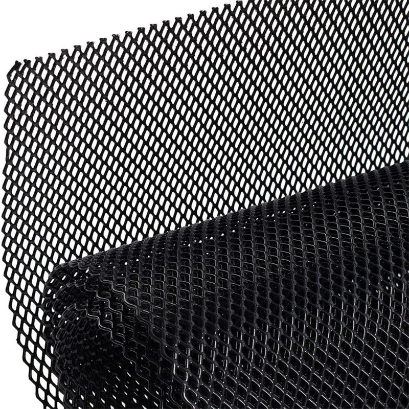 100x33cm Universal Aluminum Alloy Car Grill Mesh Auto Bumper Grille Cover Net Protector Hexagonal Diamond Seagull Black/Silver