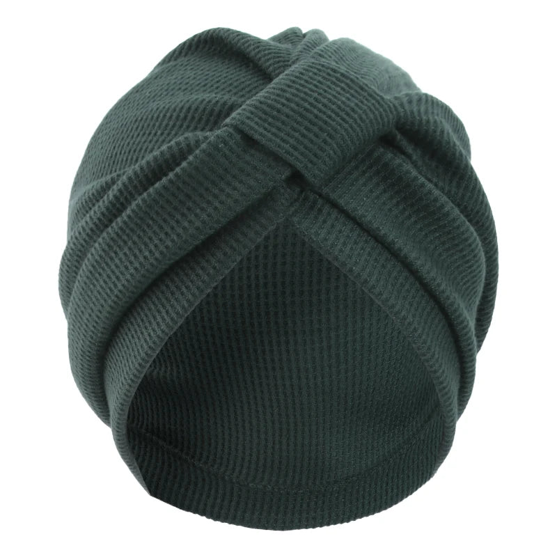 Women's Waffle Cotton Head Scarf Hat