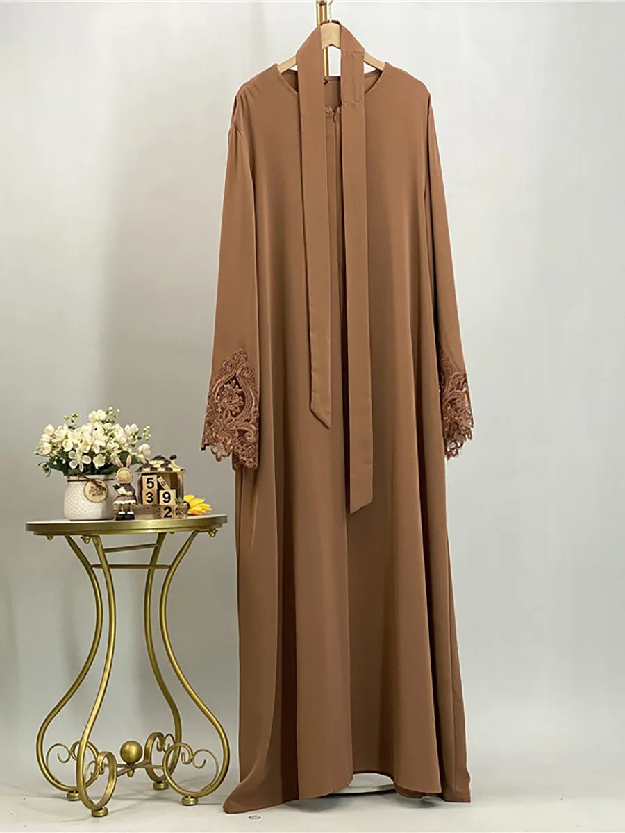 Ramadan Lace Abaya Dubai Luxury Muslim Women Maxi Dress Kebaya Caftan Marocain Femme Modest Robe Islam Clothing Kaftan Vestido