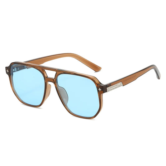 Double Bridge Pilot Sunglasses — Tinted Y2K Unisex Shades