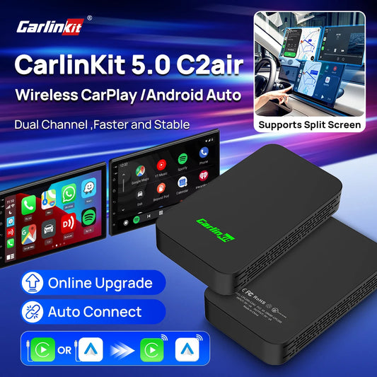 CarlinKit 5.0 C2Air 2-in-1 Wireless CarPlay & Android Auto Adapter