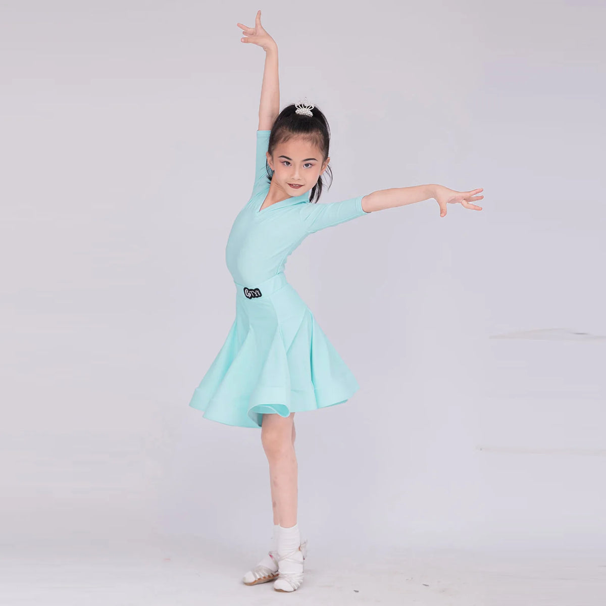 Girls long-sleeve Latin competition dress