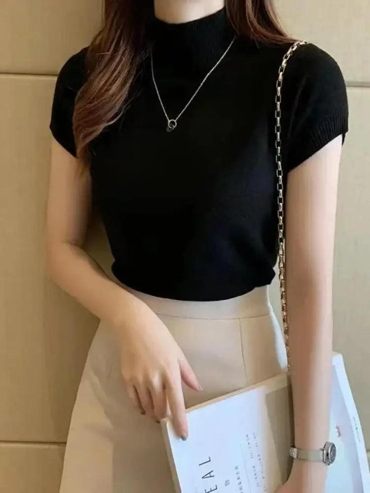 Women's half-high neck knit top — view 20 of 20