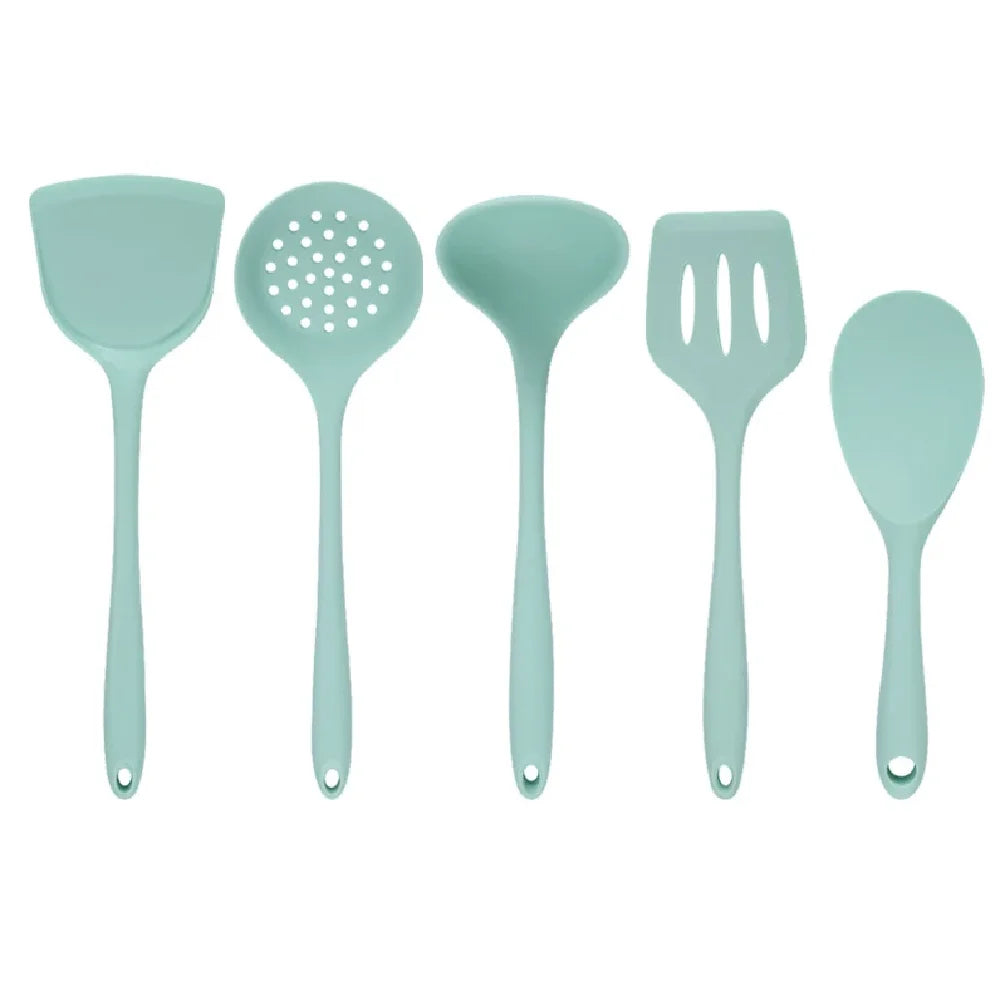 5-Piece Silicone Kitchen Utensil Set - Spoons and Scoops for Pots