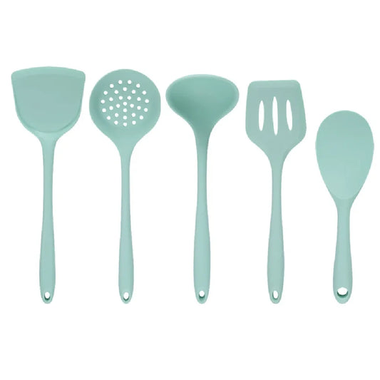 5-Piece Silicone Kitchen Utensil Set - Spoons and Scoops for Pots