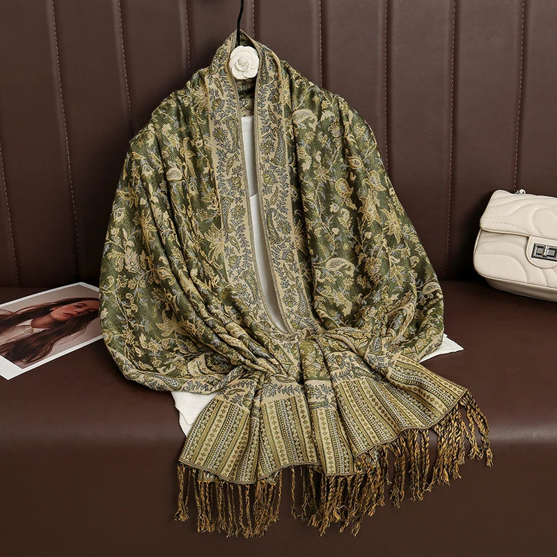 Women's Printed Pashmina Shawl, Soft Winter Scarf