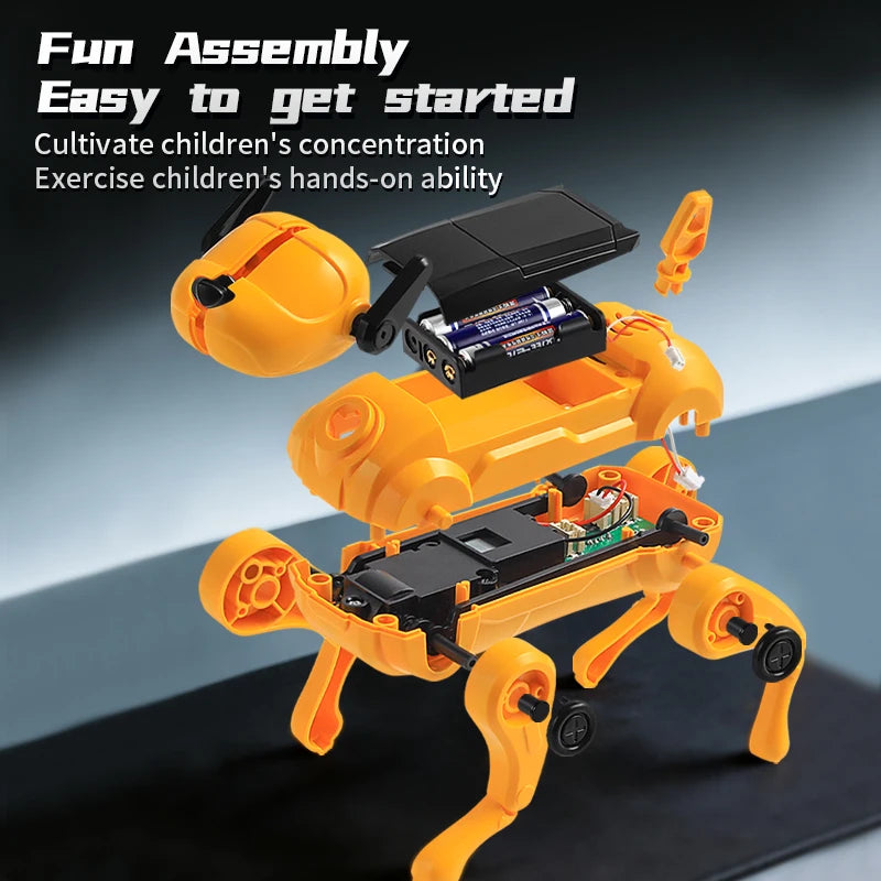 DIY Electronic Dog Assembly Intelligent Robot Dog Children's Educational Toys Voice Control Simulated Pet Puppy Toy Kids Gifts