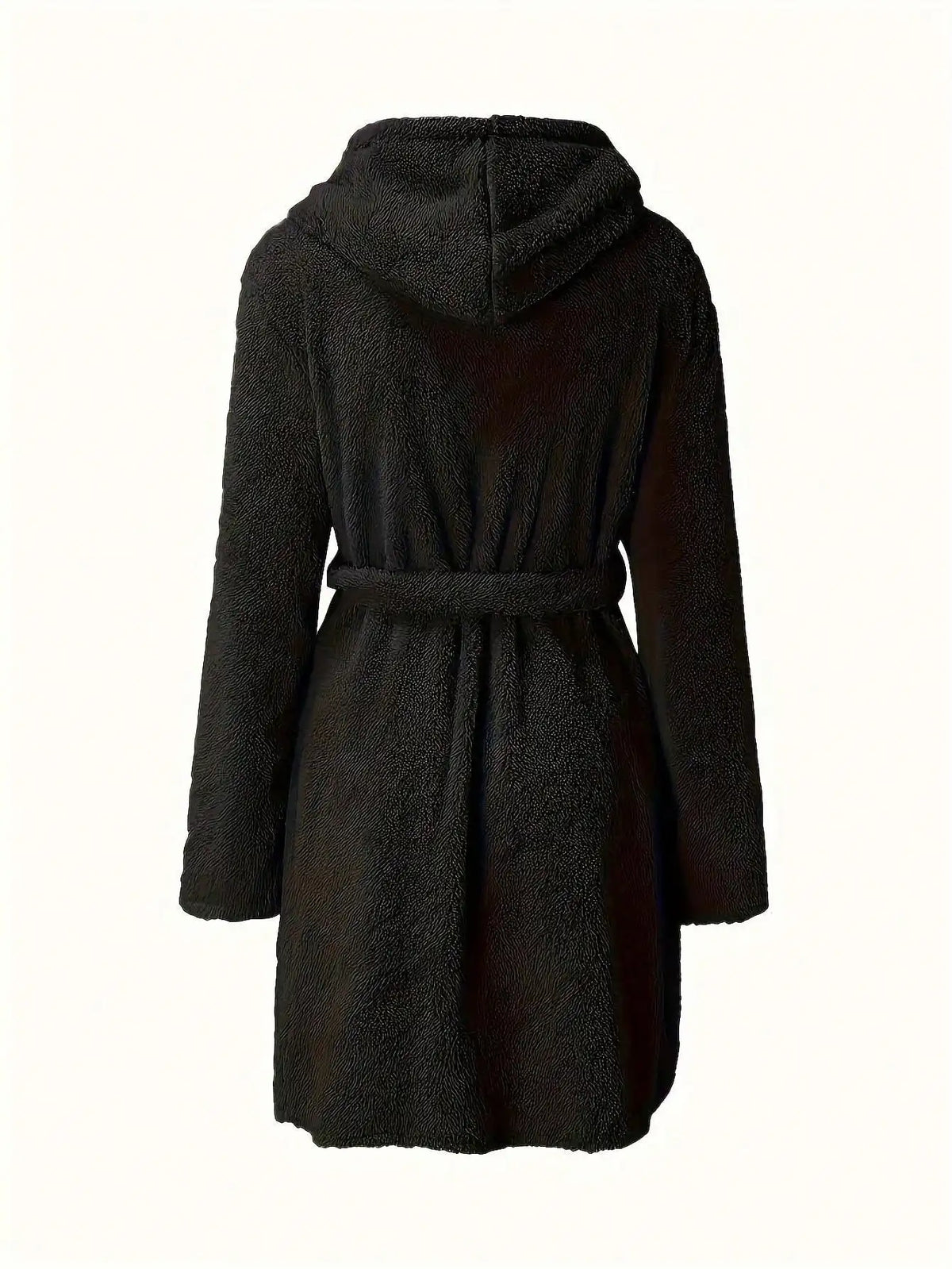 Women's Hooded Fleece Robe with Belt