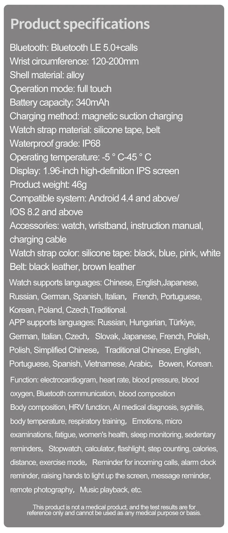 2026 New Al Science Diagnosis Blood Lipids Uric Acid Blood Oxygen Smart Watch Men ECG+PPG Voice Bluetooth Call Health Smartwatch