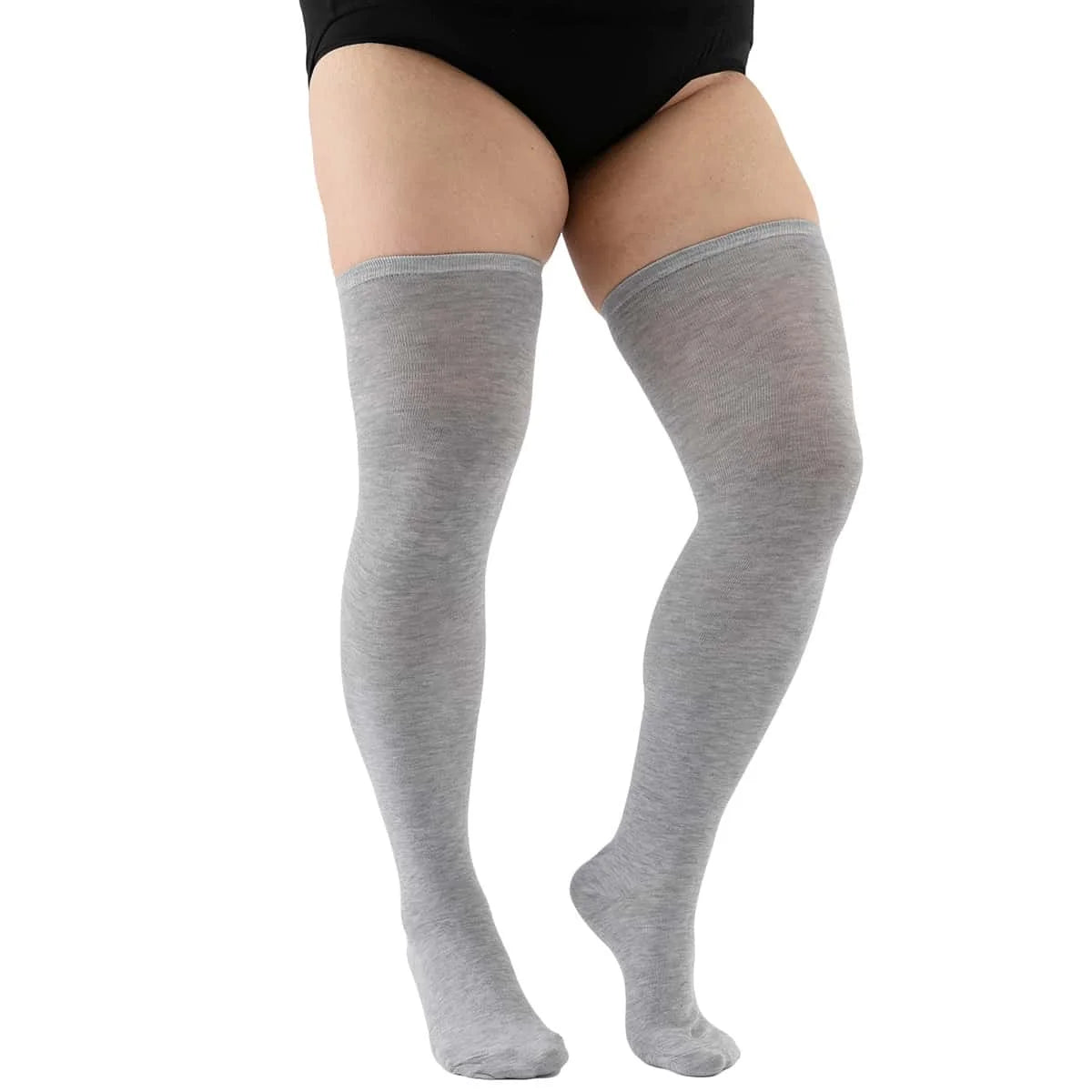 Women's Plus Size Striped Thigh High Socks