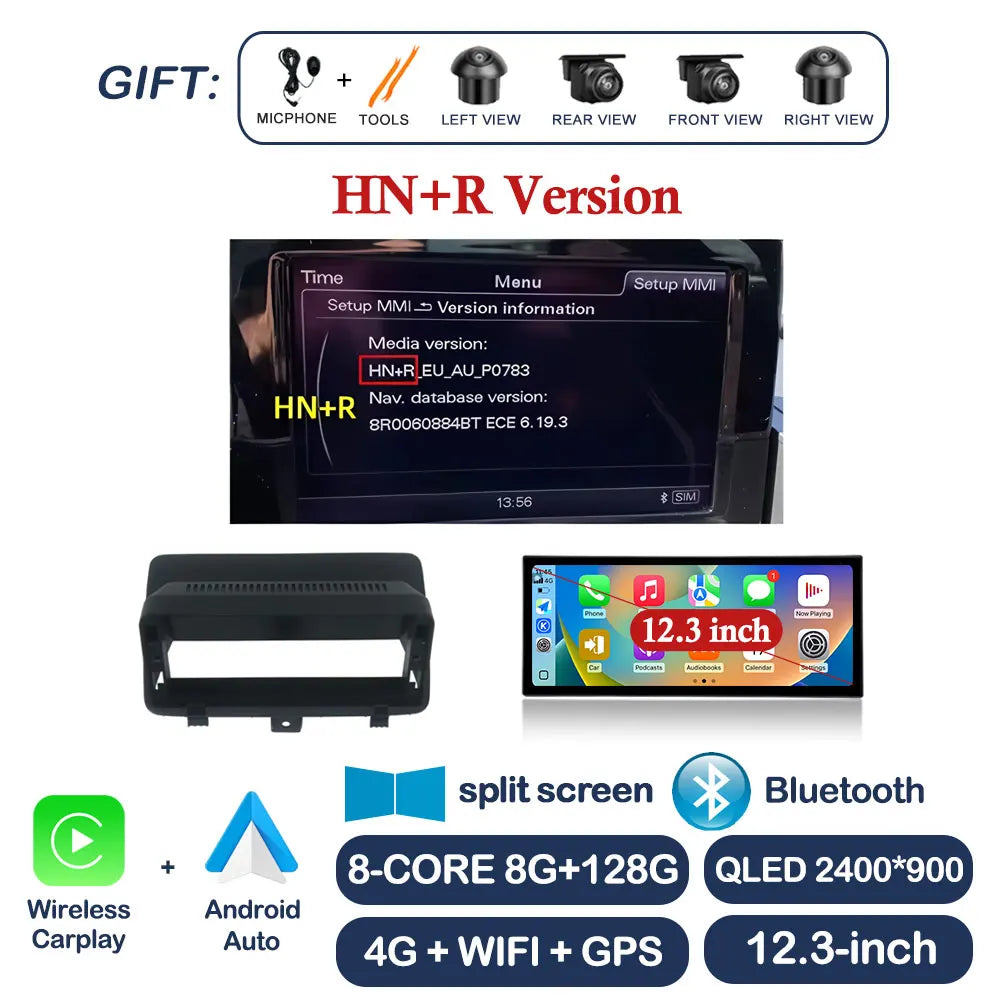 Car Stereo with Apple CarPlay & Android Auto, Compatible with Audi Q3 (2013-2018)